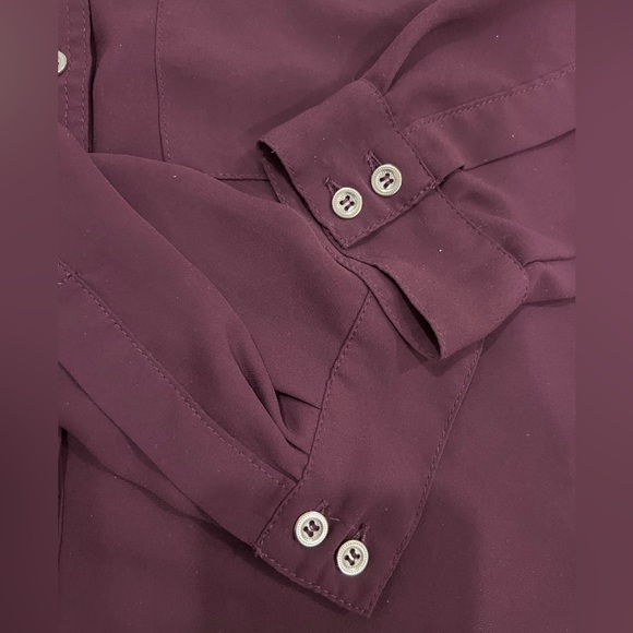 DYNAMITE Burgundy Work Blouse in Size Small GUC - Picture 4 of 8